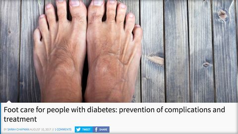 Foot care, treatment and prevention of complications 