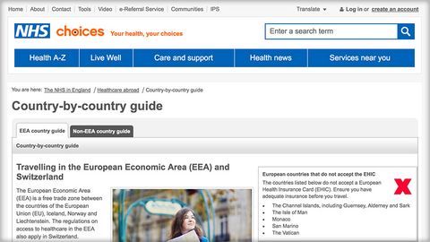 Travel abroad - NHS choices