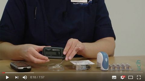 Insight insulin pump, infusion set insertion