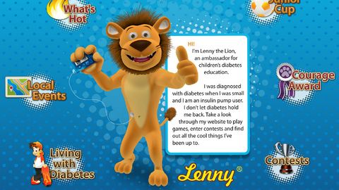 Lenny lion website including carb counting game