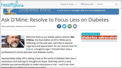Ask D'Mine: Resolve to Focus Less on Diabetes