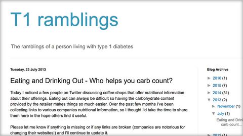 T1 ramblings - Carb counting list